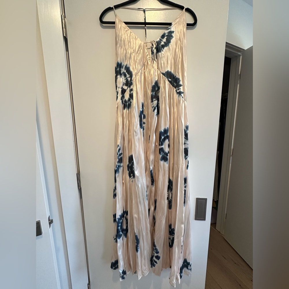 Zara Cream and Navy Maxi Dress